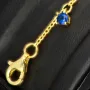 Charm-Armband für Damen aus 925er Silber, vergoldet, dekoriert mit farbenfrohen, bunten, brillantgeschliffenen Zirkonia (Diamantimitaten) in edlen Krappenfassungen - längenverstellbar in ca. 17, 18, 19, 20 cm