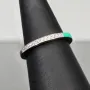 Ring aus 925 Sterling Silber in modernem Design mit feinem Zirkonia-Besatz (Diamantimitationen) - RG ca. 50
