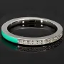 Ring aus 925 Sterling Silber in modernem Design mit feinem Zirkonia-Besatz (Diamantimitationen) - RG ca. 64