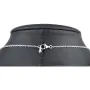 Außergewöhnliche Halskette aus rhodiniertem 925er Silber mit Zirkonia, paraibafarbenem Topas-Imitat & 2 Perlmutt-Steinen ca. 70cm
