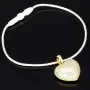 Baby-Armband mit funkelndem Herz-Anhänger aus 925er Silber, vergoldet, besetzt mit brillantgeschliffenen Zirkonia (Diamantimitaten) in edlen Krappenfassungen - ca. 14cm
