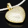 Baby-Armband mit funkelndem Herz-Anhänger aus 925er Silber, vergoldet, besetzt mit brillantgeschliffenen Zirkonia (Diamantimitaten) in edlen Krappenfassungen - ca. 14cm