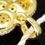 Baby-Armband mit funkelndem Herz-Anhänger aus 925er Silber, vergoldet, besetzt mit brillantgeschliffenen Zirkonia (Diamantimitaten) in edlen Krappenfassungen - ca. 14cm