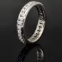 Memory-Ring aus 925 Sterling Silber – Trendiges Design mit leuchtendem Zirkonia-Besatz (Diamantimitationen) - RG ca. 53