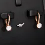 Glänzende Ohrringe aus 925er Silber Rosévergoldet mit funkelnden Zirkonia (Diamant-Imitation-Steine, Brillantschliff)