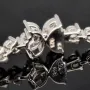 Schmetterling-Armband aus rhodiniertem 925er Sterling Silber mit 61 funkelnden Zirkoniasteinen im Brillantschliff (Diamantimitationen ca. 3,25 Karat gesamt) ca: 19cm