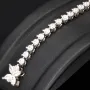 Schmetterling-Armband aus rhodiniertem 925er Sterling Silber mit 61 funkelnden Zirkoniasteinen im Brillantschliff (Diamantimitationen ca. 3,25 Karat gesamt) ca: 19cm