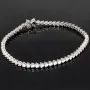 Schmetterling-Armband aus rhodiniertem 925er Sterling Silber mit 61 funkelnden Zirkoniasteinen im Brillantschliff (Diamantimitationen ca. 3,25 Karat gesamt) ca: 19cm