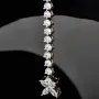 Schmetterling-Armband aus rhodiniertem 925er Sterling Silber mit 61 funkelnden Zirkoniasteinen im Brillantschliff (Diamantimitationen ca. 3,25 Karat gesamt) ca: 19cm