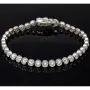 Qualitätsvolles Silberarmband (925 sterling, rhodiniert) mit zahlreichen brillantgeschliffenen Zirkoniasteinen (Diamantimitationen) ca. 20 cm
