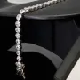 Qualitätsvolles Silberarmband (925 sterling, rhodiniert) mit zahlreichen brillantgeschliffenen Zirkoniasteinen (Diamantimitationen) ca. 20 cm