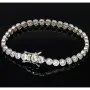 Qualitätsvolles Silberarmband (925 sterling, rhodiniert) mit zahlreichen brillantgeschliffenen Zirkoniasteinen (Diamantimitationen) ca. 20 cm