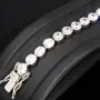 Qualitätsvolles Silberarmband (925 sterling, rhodiniert) mit zahlreichen brillantgeschliffenen Zirkoniasteinen (Diamantimitationen) ca. 20 cm
