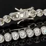 Qualitätsvolles Silberarmband (925 sterling, rhodiniert) mit zahlreichen brillantgeschliffenen Zirkoniasteinen (Diamantimitationen) ca. 20 cm