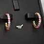 Zeitlos elegante Creolen aus vergoldetem 925 Sterling Silber mit 32 funkelnden Multicolor Zirkonia (Brillantschliff)