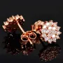 Rose vergoldete Ohrstecker mit leuchtenden Zirkonia (Diamant-Imitation-Steine, Brillantschliff) aus edlem 925er Silber