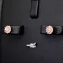 Rose vergoldete Ohrstecker mit leuchtenden Zirkonia (Diamant-Imitation-Steine, Brillantschliff) aus edlem 925er Silber