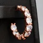 Edle Creolen / Ohrringe besetzt mit Zirkonia im Brillantschliff – 925er Silber, rosévergoldet