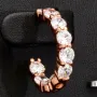 Edle Creolen / Ohrringe besetzt mit Zirkonia im Brillantschliff – 925er Silber, rosévergoldet
