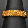Funkelnder Ring aus Sterling Silber 925, vergoldet mit Zirkoniabesatz im Brillantschliff in orange gellblichen Farbtönen - Ringgröße ca. 56