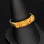 Funkelnder Ring aus Sterling Silber 925, vergoldet mit Zirkoniabesatz im Brillantschliff in orange gellblichen Farbtönen - Ringgröße ca. 56
