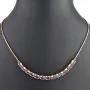Rosévergoldetes Collier aus Sterling 925 Silber mit prunkvollem Zierelement mit Zirkoniabesatz (Diamantimitat, Brillantschliff) - ca. 45-50 cm - längenverstellbar