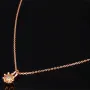 Rosévergoldete Kette mit funkelndem Anhänger aus Sterling Silber 925 mit Zirkoniabesatz (Diamantimitation - ca. 1,00 ct Brillantschliff in Champagner-Ton) Länge verstellbar ca. 45-50 cm