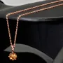 Rosévergoldete Kette mit funkelndem Anhänger aus Sterling Silber 925 mit Zirkoniabesatz (Diamantimitation - ca. 1,00 ct Brillantschliff in Champagner-Ton) Länge verstellbar ca. 45-50 cm