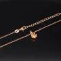 Rosévergoldete Kette mit funkelndem Anhänger aus Sterling Silber 925 mit Zirkoniabesatz (Diamantimitation - ca. 1,00 ct Brillantschliff in Champagner-Ton) Länge verstellbar ca. 45-50 cm