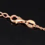 Rosévergoldete Kette mit funkelndem Anhänger aus Sterling Silber 925 mit Zirkoniabesatz (Diamantimitation - ca. 1,00 ct Brillantschliff in Champagner-Ton) Länge verstellbar ca. 45-50 cm
