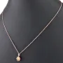 Rosévergoldete Kette mit funkelndem Anhänger aus Sterling Silber 925 mit Zirkoniabesatz (Diamantimitation - ca. 1,00 ct Brillantschliff in Champagner-Ton) Länge verstellbar ca. 45-50 cm