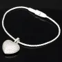 Baby-Armband mit funkelndem Herz-Anhänger aus 925er Silber, rhodiniert und poliert, besetzt mit brillantgeschliffenen Zirkonia (Diamantimitaten) in edlen Krappenfassungen - ca. 14cm