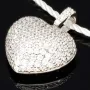 Baby-Armband mit funkelndem Herz-Anhänger aus 925er Silber, rhodiniert und poliert, besetzt mit brillantgeschliffenen Zirkonia (Diamantimitaten) in edlen Krappenfassungen - ca. 14cm