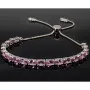 Farbenfrohes, sommerliches Armband mit Zugverschluss aus 925er Sterling Silber mit ca. 9,79 ct funkelnden Zirkonia-Steinen (Diamantimitationen) – längenverstellbar 14-23 cm