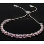 Farbenfrohes, sommerliches Armband mit Zugverschluss aus 925er Sterling Silber mit ca. 9,79 ct funkelnden Zirkonia-Steinen (Diamantimitationen) – längenverstellbar 14-23 cm