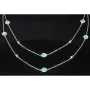 Zweireihige Layer-Kette mit außergewöhnlichem Design aus 925er Sterling Silber rhodiniert, besetzt mit funkelnden Zirkoniasteinen in Pave- und Zargenfassungen (Diamantimitationen) - Länge verstellbar ca- 45- 50cm