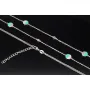 Zweireihige Layer-Kette mit außergewöhnlichem Design aus 925er Sterling Silber rhodiniert, besetzt mit funkelnden Zirkoniasteinen in Pave- und Zargenfassungen (Diamantimitationen) - Länge verstellbar ca- 45- 50cm