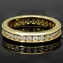 Eleganter Memory-Ring mit 28 leuchtenden Zirkoniasteinen (Diamant-Imitation ca. 0,84ct) – 925er Silber vergoldet - RG 53-54