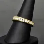 Eleganter Memory-Ring mit 28 leuchtenden Zirkoniasteinen (Diamant-Imitation ca. 0,84ct) – 925er Silber vergoldet - RG 53-54