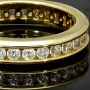 Eleganter Memory-Ring mit 28 leuchtenden Zirkoniasteinen (Diamant-Imitation ca. 0,84ct) – 925er Silber vergoldet - RG 53-54