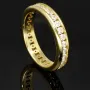 Eleganter Memory-Ring mit 28 leuchtenden Zirkoniasteinen (Diamant-Imitation ca. 0,84ct) – 925er Silber vergoldet - RG 53-54