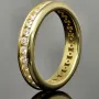 Eleganter Memory-Ring mit 28 leuchtenden Zirkoniasteinen (Diamant-Imitation ca. 0,84ct) – 925er Silber vergoldet - RG 53-54