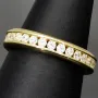 Eleganter Memory-Ring mit 28 leuchtenden Zirkoniasteinen (Diamant-Imitation ca. 0,84ct) – 925er Silber vergoldet - RG 53-54