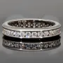 Funkelnder Memory-Ring mit 28 brillantgeschliffenen Zirkonia (Diamant-Imitation ca. 0,84ct) – 925 Sterling Silber rhodiniert und poliert- RG 53