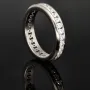 Funkelnder Memory-Ring mit 28 brillantgeschliffenen Zirkonia (Diamant-Imitation ca. 0,84ct) – 925 Sterling Silber rhodiniert und poliert- RG 53