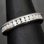 Funkelnder Memory-Ring mit 28 brillantgeschliffenen Zirkonia (Diamant-Imitation ca. 0,84ct) – 925 Sterling Silber rhodiniert und poliert- RG 53
