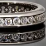 Funkelnder Memory-Ring mit 28 brillantgeschliffenen Zirkonia (Diamant-Imitation ca. 0,84ct) – 925 Sterling Silber rhodiniert und poliert- RG 53