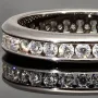 Funkelnder Memory-Ring mit 28 brillantgeschliffenen Zirkonia (Diamant-Imitation ca. 0,84ct) – 925 Sterling Silber rhodiniert und poliert- RG 53