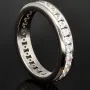 Funkelnder Memory-Ring mit 28 brillantgeschliffenen Zirkonia (Diamant-Imitation ca. 0,84ct) – 925 Sterling Silber rhodiniert und poliert- RG 53