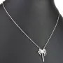 Stylische Palmen-Kette mit 62 leuchtenden Zirkonia-Steinen, 0,31 ct – 925 Sterling Silber poliert und rhodiniert - Länge verstellbar 45-50 cm